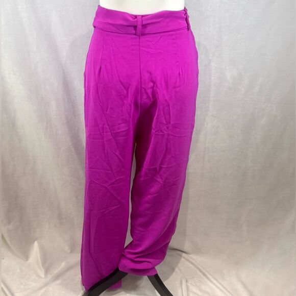 Do+Be bright orchid pink straight leg sash belted pants size large - Picture 6 of 9